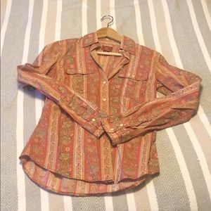 Lucky blouse in flower pattern pink and gold